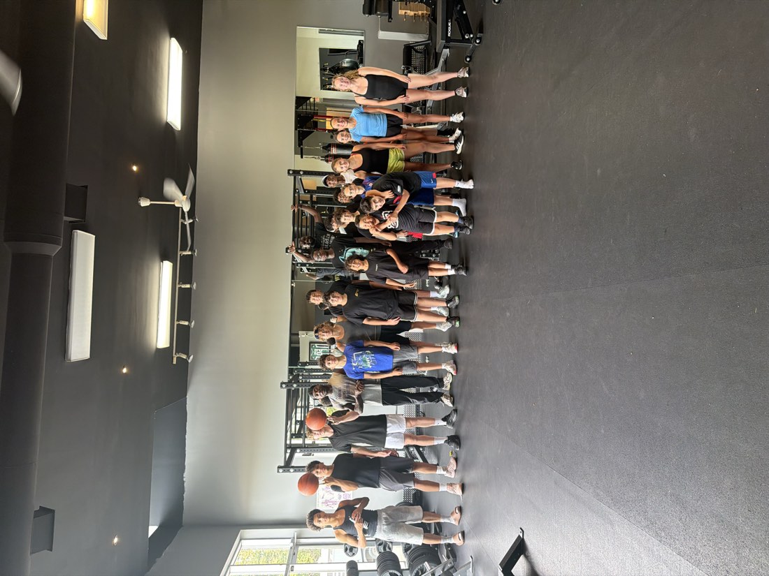 Summer program athletes gathered in the gym at Goldszn Training